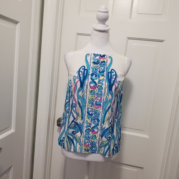 Lilly Pulitzer Iona Silk Tank Blouse Size XS, Preppy, Lightweight, Colorful - Picture 2 of 10